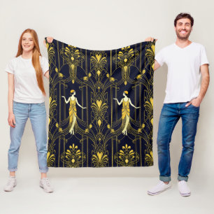 Cobertor De Velo Padrão decorativo dourado e preto Gabsy