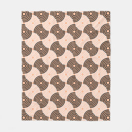 Cobertor De Velo Padrão do Anel do Círculo Negro bege Art-Deco Retr