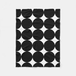 Cobertor De Velo Padrão do Círculo Geométrico Retro Branco Preto