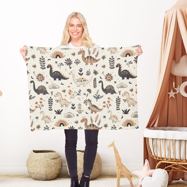 Cobertor De Velo Padrão do Dinossauro da Selva de Boho (Criador carregado)