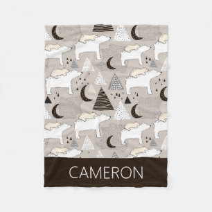 Cobertor De Velo Padrão do Urso do Pavimento da Porta-Gama