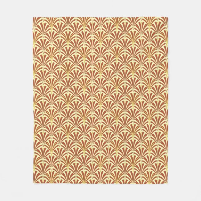 Cobertor De Velo Padrão do ventilador Art Deco - cobre em amarelo (Frente)