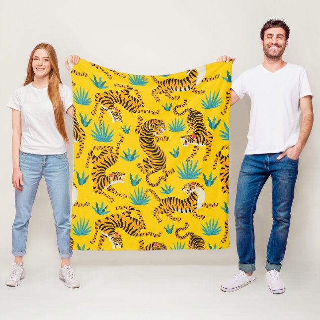 Cobertor De Velo Padrão Dourado de Tigre Asiático (In Situ)