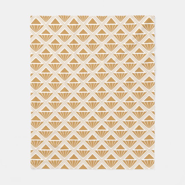 Cobertor De Velo Padrão Dourado e branco de Deco de Arte com rombos (Frente)