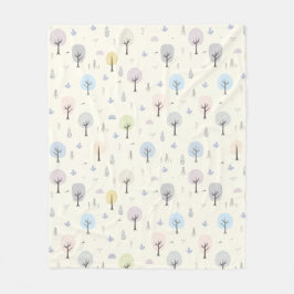 Cobertor De Velo Padrão Escandinavo da Floresta Sem Olhos