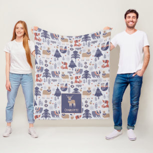 Cobertor De Velo Padrão Escandinavo Nórdico de inverno Personaliz
