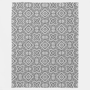 Cobertor De Velo padrão étnico geométrico preto e branco ornamento