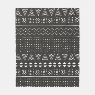 Cobertor De Velo Padrão étnico tribal negro e branco com geometr