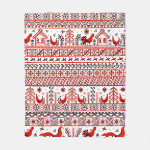 Cobertor De Velo Padrão étnico tribal vermelho sem costura