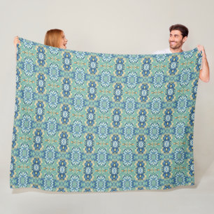 Cobertor De Velo Padrão Exclusivo Chic Turquoise De Teal Luminoso
