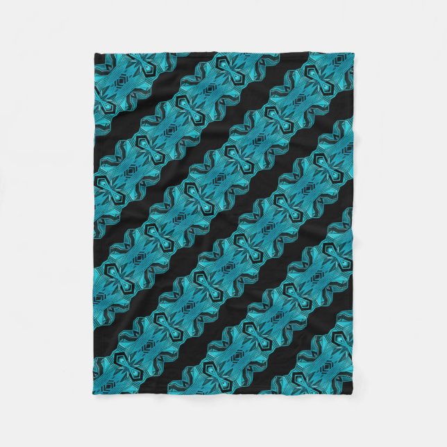Cobertor De Velo Padrão/Faixa Única Azul Turquesa (Frente)