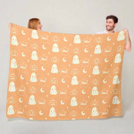 Cobertor De Velo Padrão Fantasma Bonito do Halloween Boo