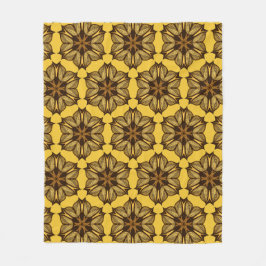 Cobertor De Velo Padrão Floral Abstrato amarelo