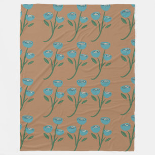 Cobertor De Velo Padrão floral azul