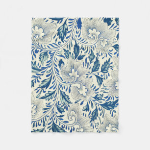 Cobertor De Velo Padrão Floral Azul Design Asiático Antiquado