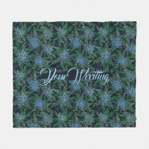 Cobertor De Velo Padrão Floral Azul Invisível pintado