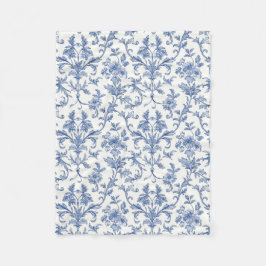 Cobertor De Velo Padrão Floral Azul Toile de Jouy Francês Country