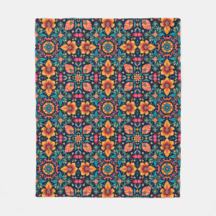 Cobertor De Velo Padrão Floral Boho Colorido Simetria Elegante
