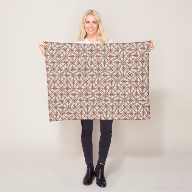 Cobertor De Velo Padrão Floral Boho em Vermelho, Rosa e Turquesa (In Situ)
