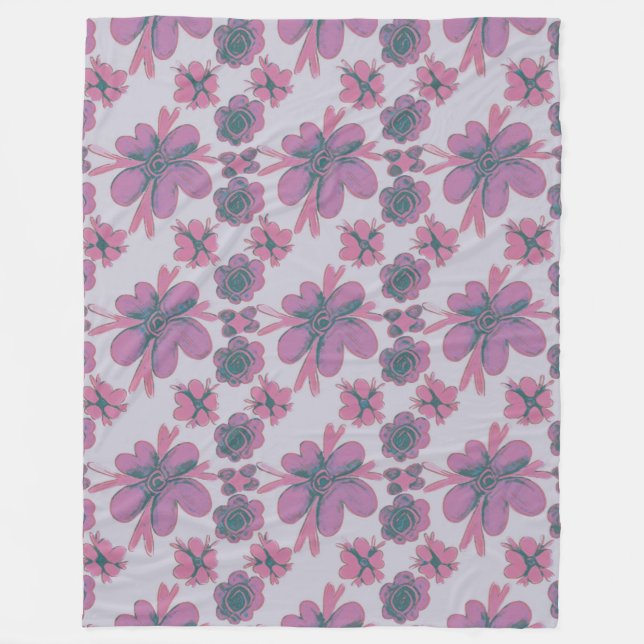 Cobertor De Velo Padrão Floral Chic (Frente)