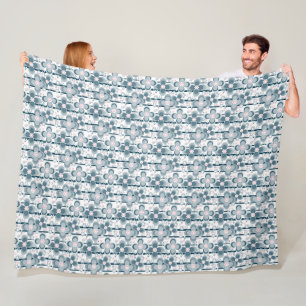 Cobertor De Velo Padrão floral cinza e branco  cinza