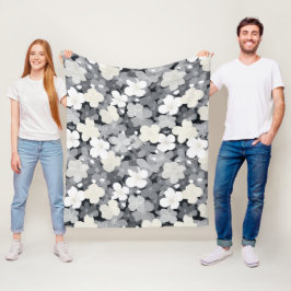 Cobertor De Velo Padrão Floral Cinza Flor Neutro Chic
