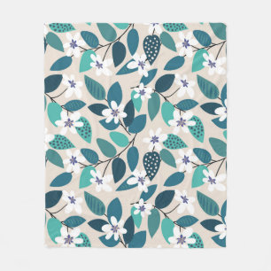 Cobertor De Velo Padrão floral contínuo ventilado. Belo branco