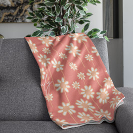 Cobertor De Velo Padrão Floral Daisy Branco Nome Personalizado 