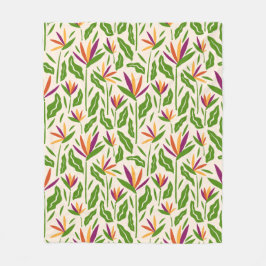 Cobertor De Velo Padrão floral das folhas e flores tropicais