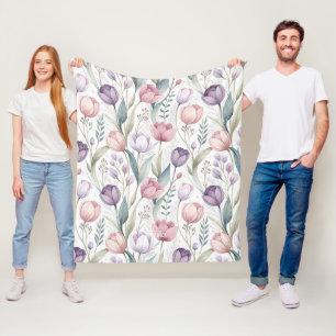 Cobertor De Velo Padrão Floral das Tulipas Escandinavas