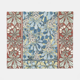 Cobertor De Velo Padrão Floral de Castanheira Art Nouveau Vintage