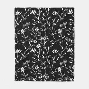 Cobertor De Velo Padrão Floral De Contorno Sem Vintagem. Desenhar m
