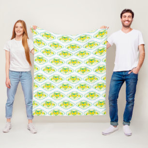 Cobertor De Velo Padrão Floral de Limões Azuis e Amarelos de Verão