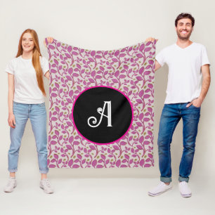 Cobertor De Velo Padrão floral de videira rosa personalizado