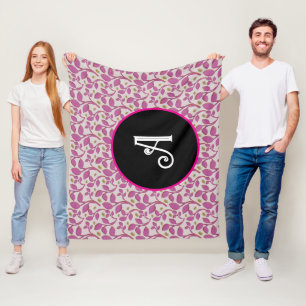 Cobertor De Velo Padrão floral de videira rosa personalizado 