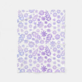 Cobertor De Velo Padrão Floral Desenhado Da Mão Da lavanda