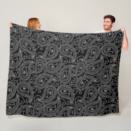Cobertor De Velo Padrão Floral do Damasco Elegante Preto e Branco