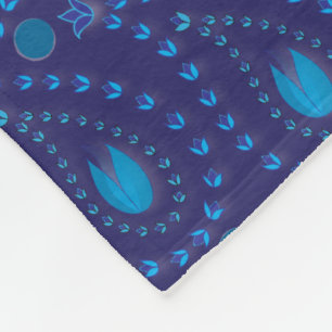 Cobertor De Velo Padrão Floral do Paisley Azul abstrato Escuro