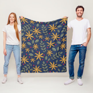 Cobertor De Velo Padrão Floral Dourado Desenho Botânico