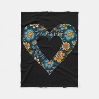 Cobertor De Velo Padrão Floral em Estilo Ucraniano Retrô Coração da