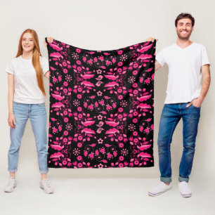 Cobertor De Velo Padrão Floral Escandinavo Rosa Moderno