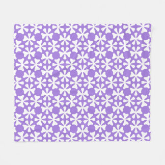 Cobertor De Velo Padrão Floral Geométrico Moderno Branco e Roxo
