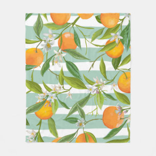 Cobertor De Velo Padrão Floral Invisível. Fundo de Frutas Laranja