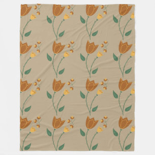 Cobertor De Velo Padrão floral laranja castanho