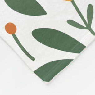 Cobertor De Velo Padrão Floral Laranja e Amarelo Retrô – Vintage