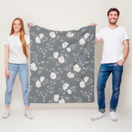 Cobertor De Velo Padrão Floral Minimalista Cinza Rosa Branco Suave