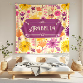 Cobertor De Velo Padrão Floral Moderno em Cascata Arabella