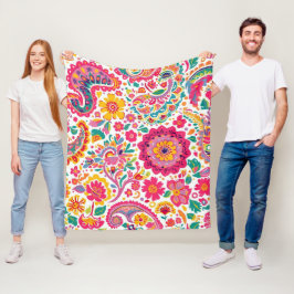 Cobertor De Velo Padrão Floral Paisley