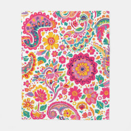 Cobertor De Velo Padrão Floral Paisley