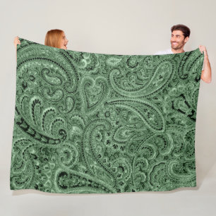 Cobertor De Velo Padrão Floral Paisley de Toneladas Verdes